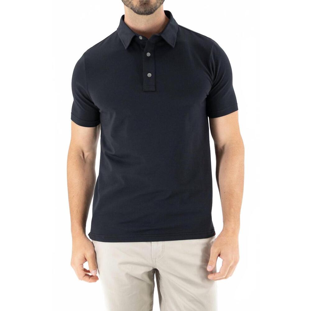 NEW DEVIL-DOG feeder stripe polo in black